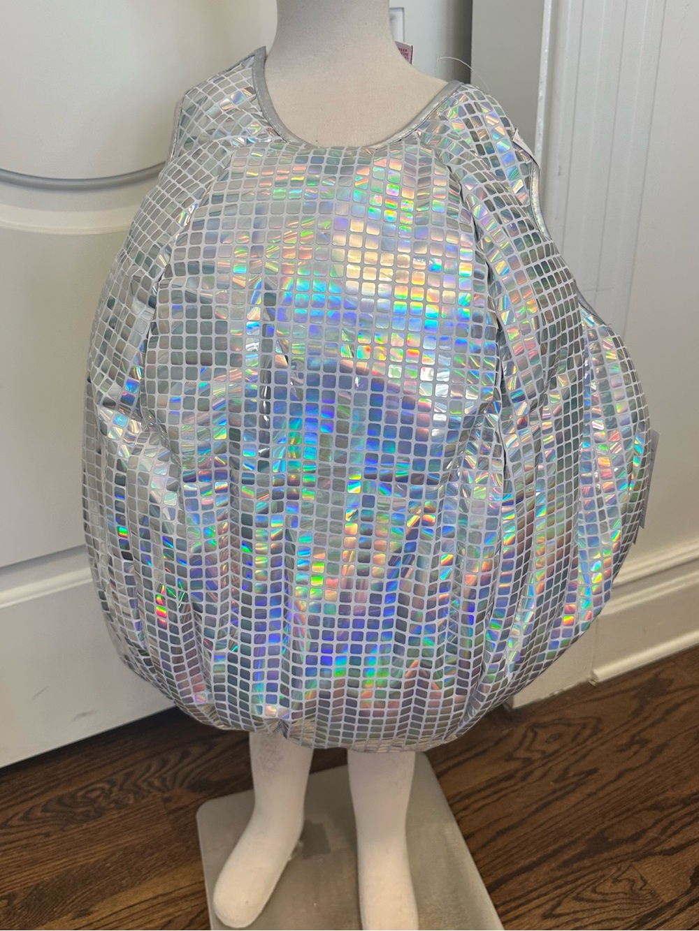 Child Disco Ball Costume Music Sounds Iridescent Padded Soft NEW - Picture 2 of 7